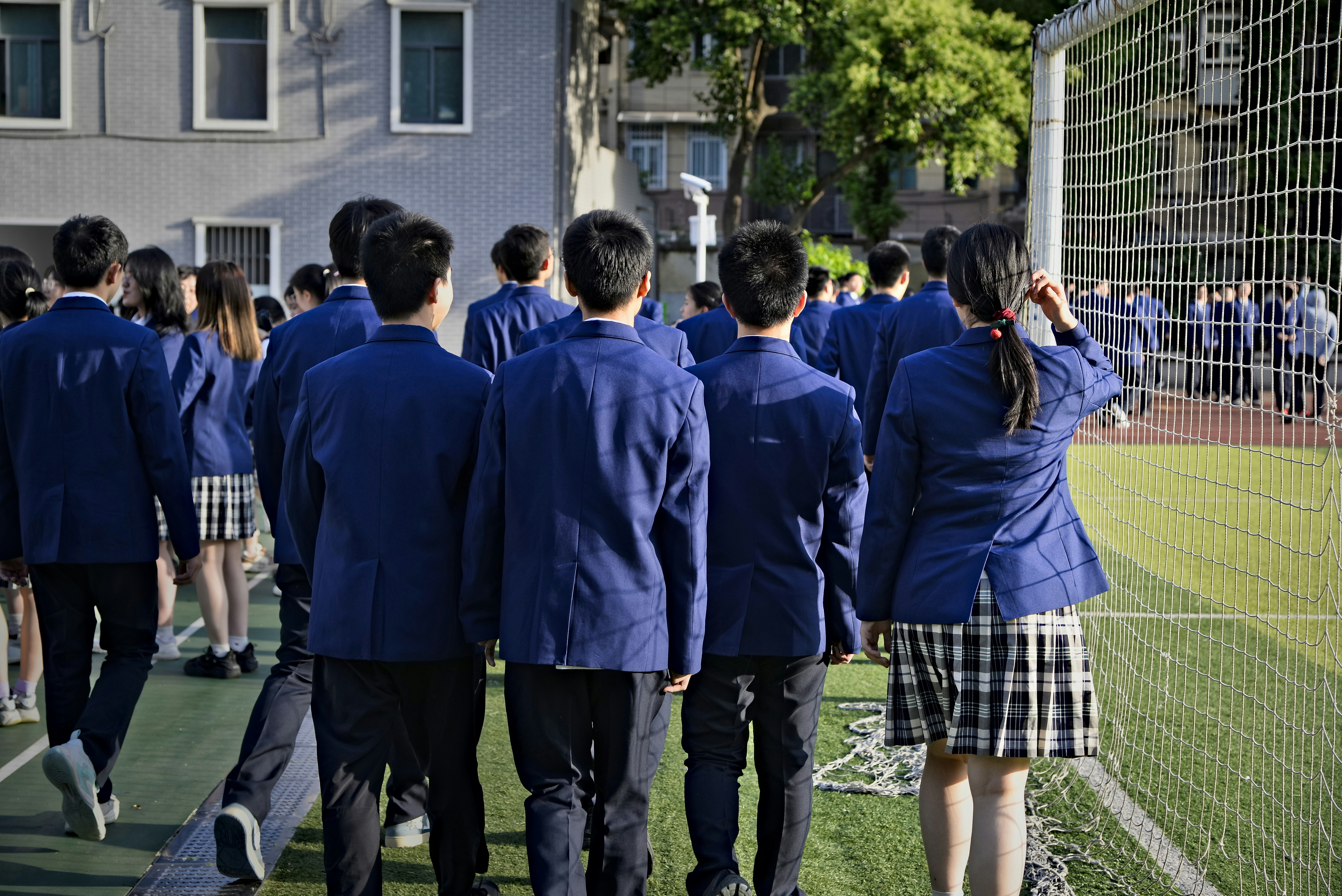 Students walking